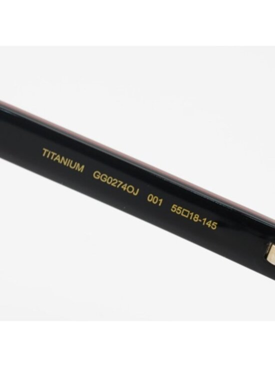 Gucci GG0274OJ 001 Eyeglasses Back 55mm Rectangle Frame